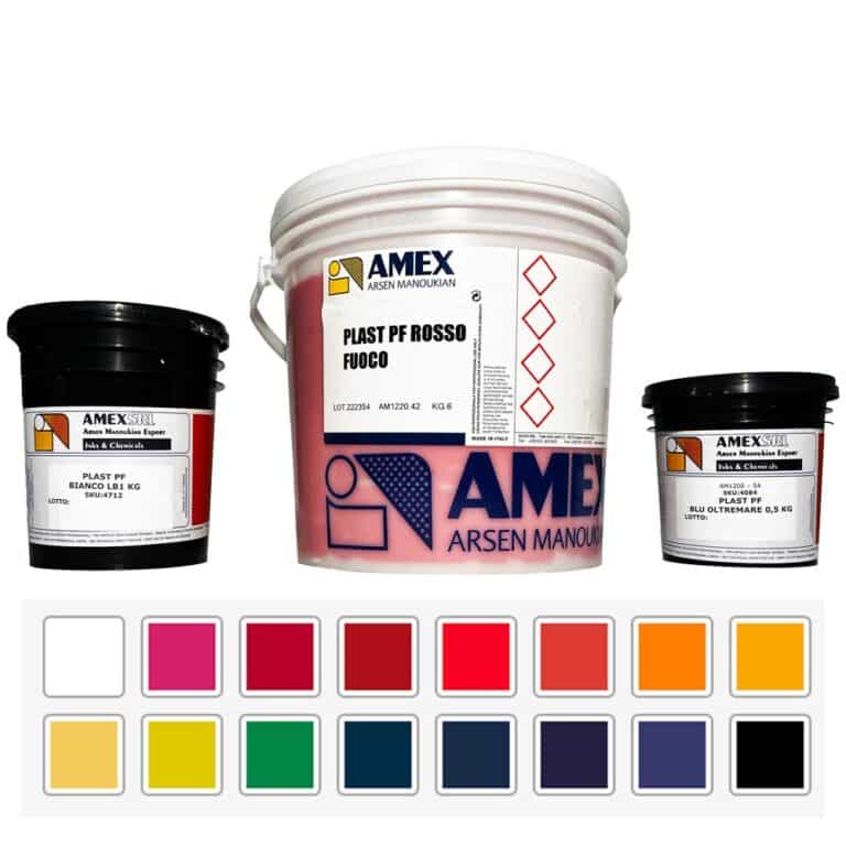 Plast Amex in pots 0,5 Kg - 1 Kg - 6 Kg - 7 Kg for screenprinting