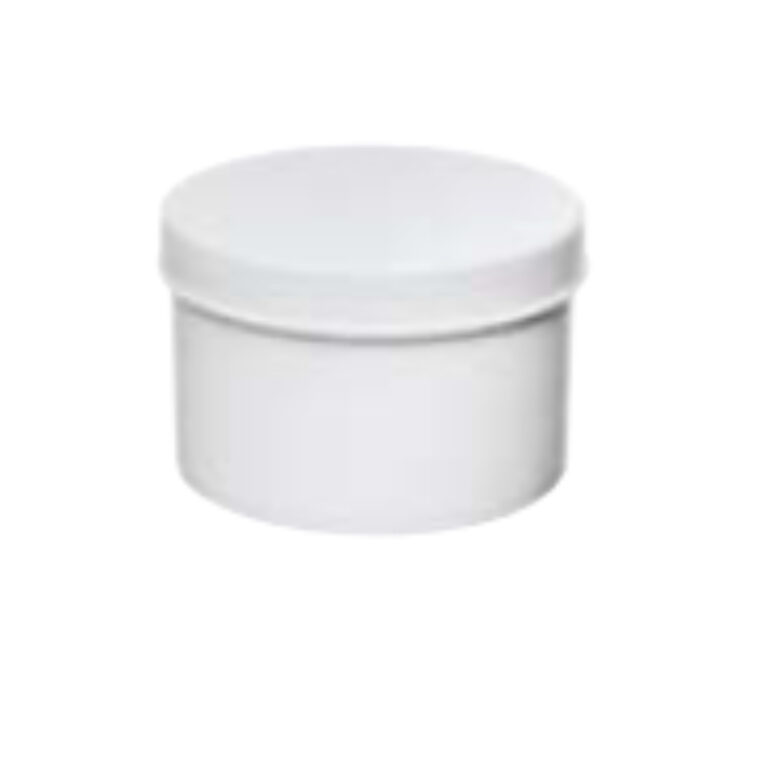 White Plastic Jar 200 ml with Screw Cap and Inner Lid